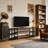 Industrial Black Wood Tv Stand, Large Storage, Home Entertainment