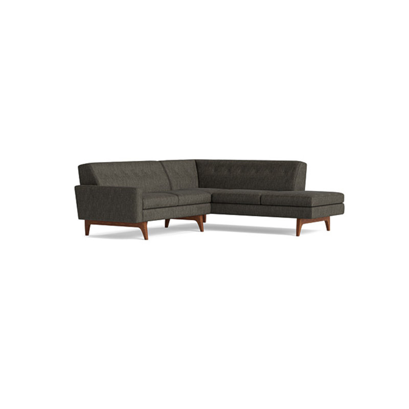 Tyler Sectional With Bumper (95" X 95"), Performance Weave - Onyx, Right Hand Facing