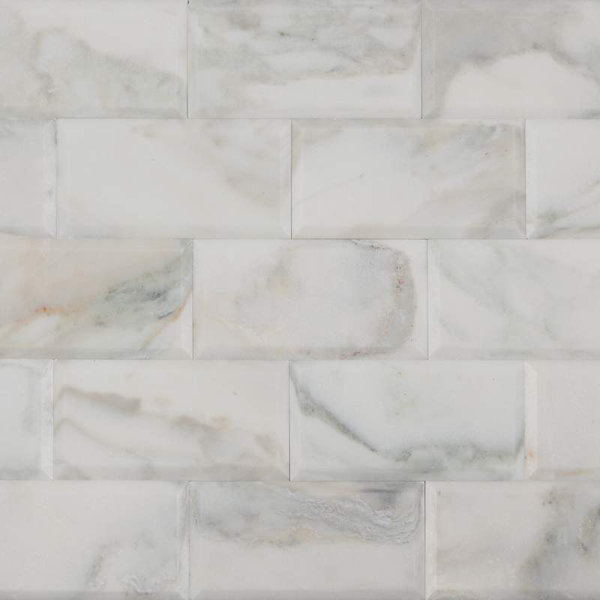 3x6 CALACATTA OLIVA POLISHED & DEEP BEVEL