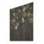 Famille de chèvre noire en fleurs - animal de chèvre sur bois-831525765
