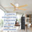 Ventilateur de plafond encastré standard à 5 pales en bois massif avec télécommande-150353805-150353806
