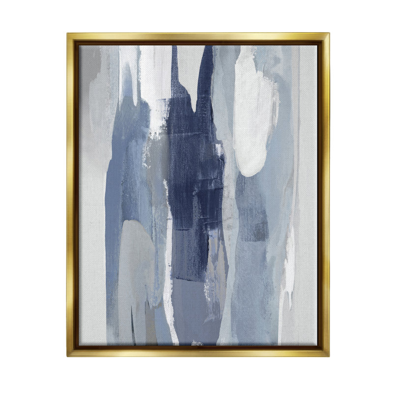 "Layers of Blue and White Abstract mouvements", art mural par Jackie Hanson, H 21 po x l 17 po x P 1,7 po