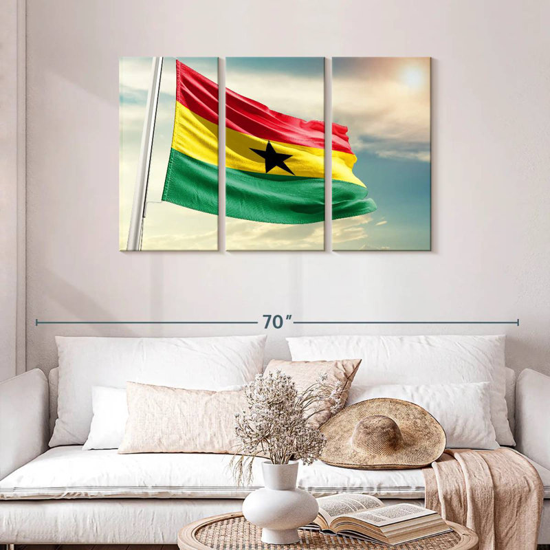 Borges Waving Ghana Flag, 28" H x 45" W