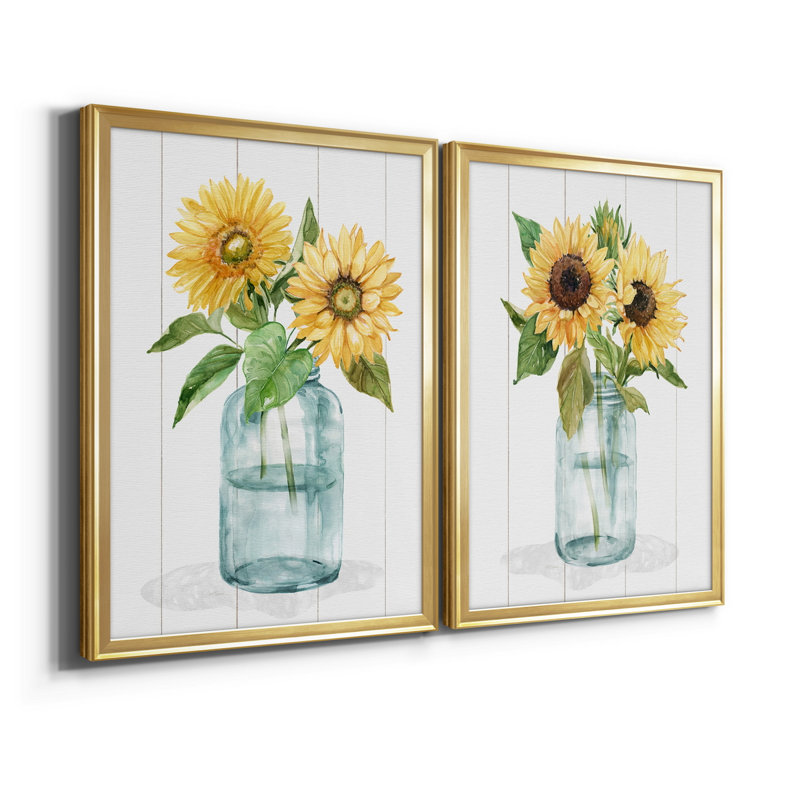 Sunny Day I - ensemble de 2 reproductions de photos sur toiles, H 22,5 po x l 61 po x P 1,5 po, Or