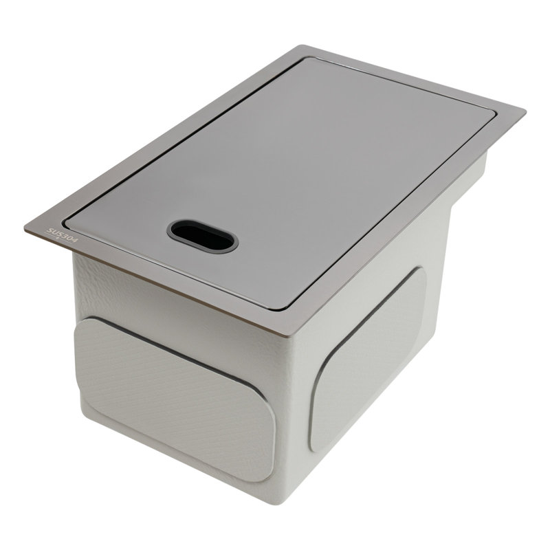 Évier de cuisine à simple cuve en acier inoxydable 9,8 po L