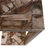 Petrified Wood Side Table With C-Shape Base For Living Room - Stylish Narrow End Table For Reading Nook Or Covered Patio - 24", Gold