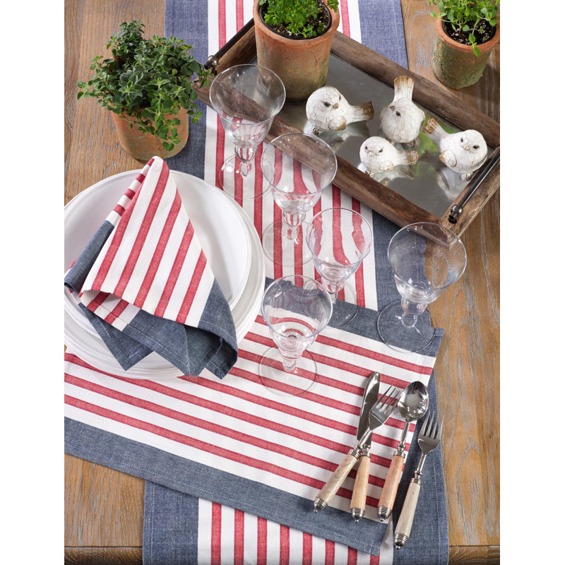 Red White and Blue Cotton Patriotic Table Runner