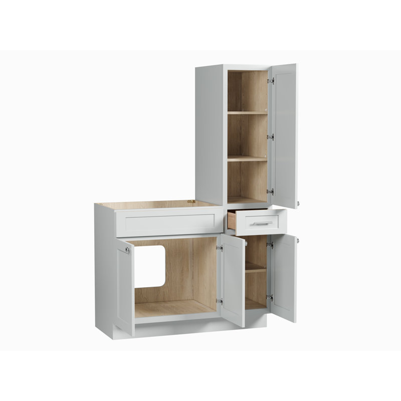 Meuble-lavabo simple 45 po Disar, Gris