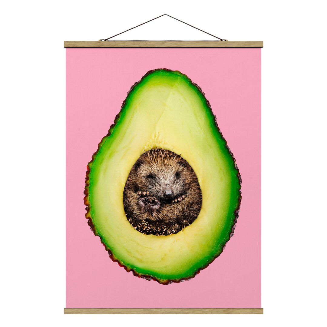 Stoffbild Avocado mit Igel von Jonas Loose