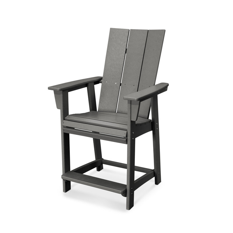Chaise de comptoir POLYWOOD Adirondack, 23,28 po, Gris ardoise