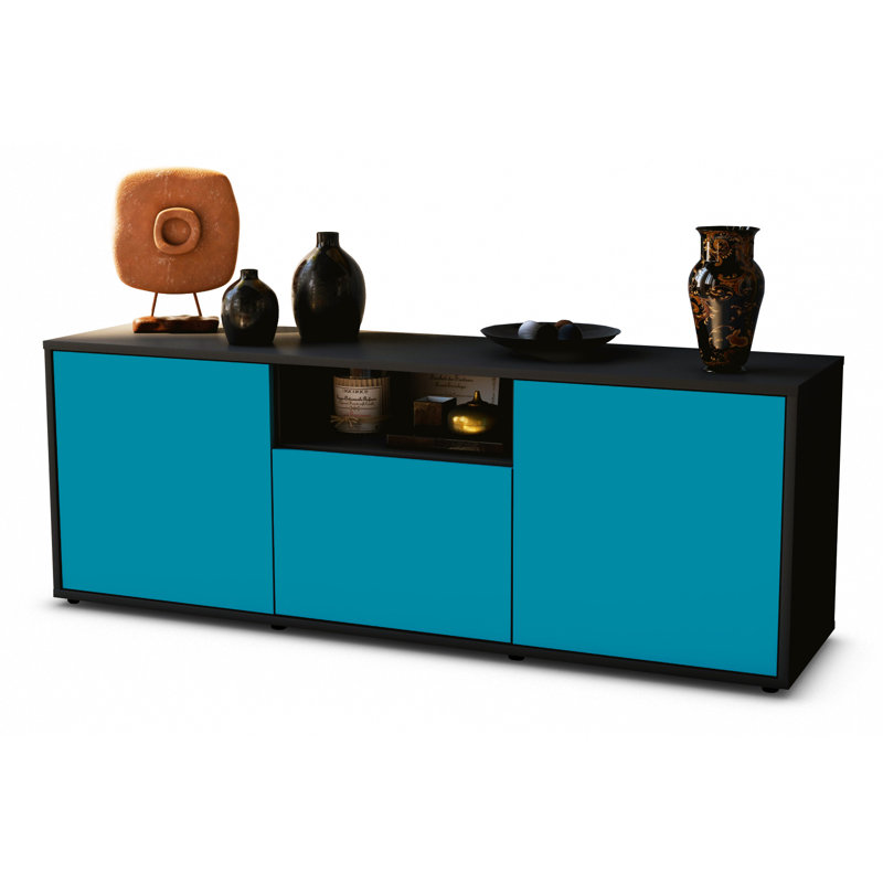 Wygant TV Stand, Turquoise / Matte Anthracite