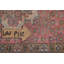 Tapis rose en laine noué à la main de conception unique 6 pi 5 po x 9 pi 2 po années 1970 Shrum