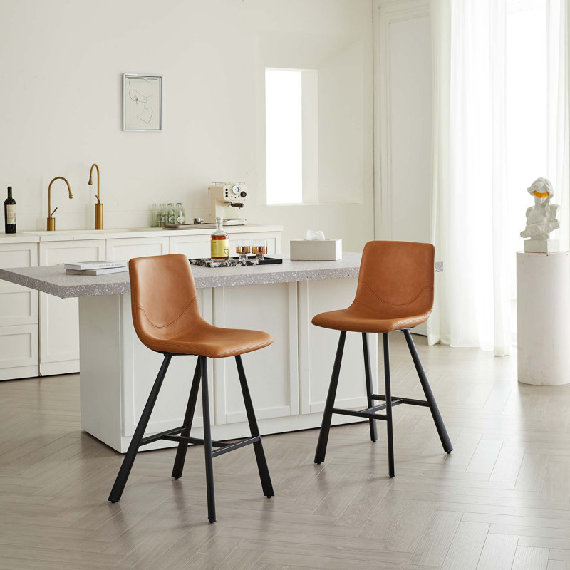 Ensemble de tabourets de bar ergonomiques avec repose-pieds - Structure en métal robuste pour sièges à hauteur de comptoir