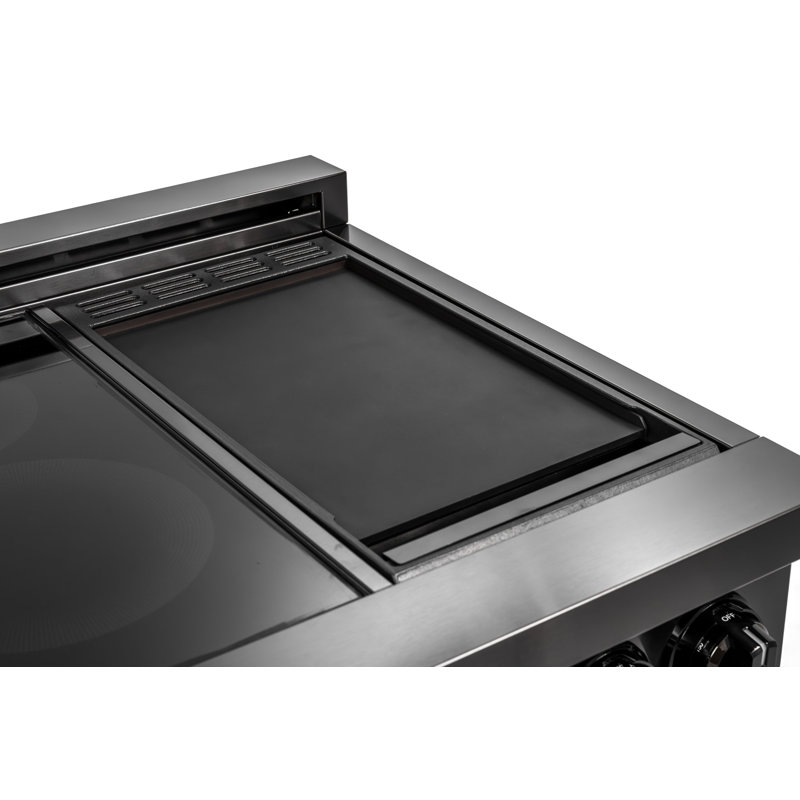 60 Inch Luxury Series Induction Range with Built-In Griddle, Black Stainless Steel, Black, Black