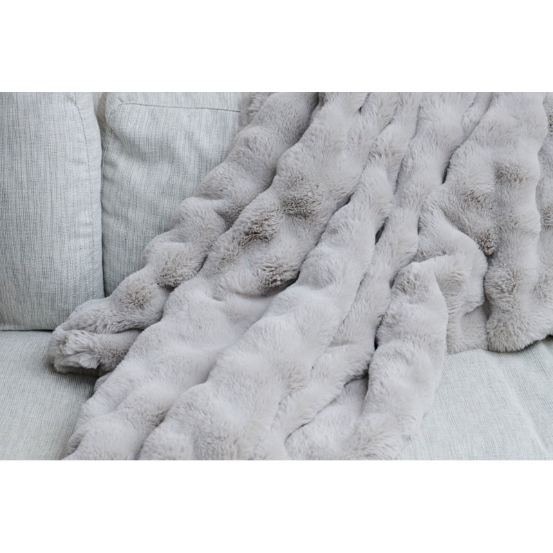 Cosmic Wave Throw Blanket- Light Gray, Gray