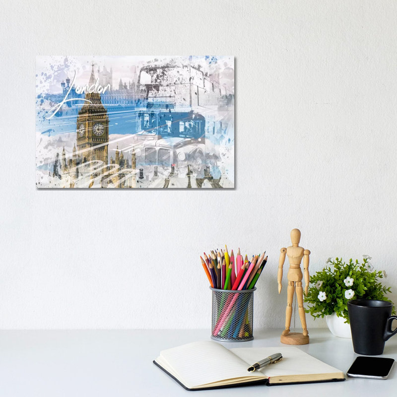 City Art Westminster Collage by Melanie Viola - Wrapped Canvas Print, 20.32 cm H x 30.48 cm W