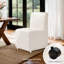 Chaises de salle à manger rembourrées avec roulettes, fauteuil simple moderne avec roues pivotantes pour le salon, livré assemblé (2 pièces, avoine)-550147380-550147381