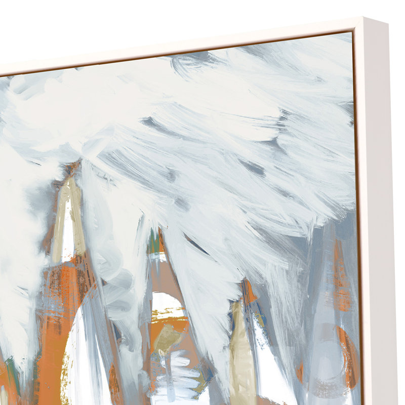 Out of the Mist II Coastal Glass Print with White Wood Frame