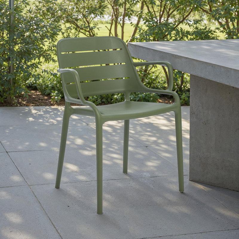 Jasper Outdoor Stacking Armchair (Set of 4) - Ginger, Army Green