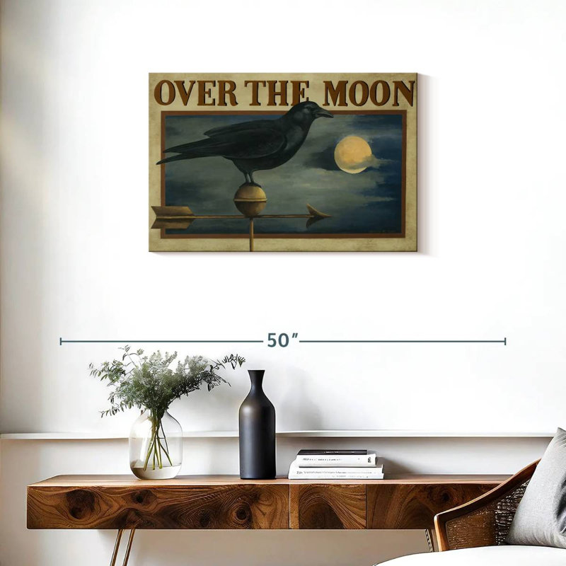 Over The Moon Crow Weathervane, 20" H x 30" W