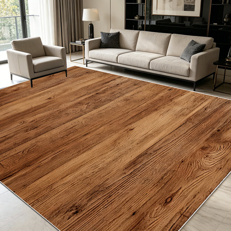 1PC rustic wood grain textured area rugs for Living Room, Soft and Comfortable, Suitable for all seasons, easy-to-maintain, machine washable Indoor floor mat, Under Table Farmhouse suitable for dining table, bedroom, kitchen, entryway, balcony, home