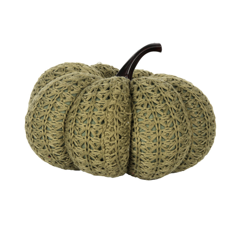 8" SAGE KNITTED PUMPKIN