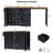 K&K 74.8" Kitchen Island With Extendable Dining Table, Kitchen Storage Cart With 3 Drawers, Power Outlet, Rolling Kitchen Island On Wheels With Spice Rack And 2 Door Cabinet, For Kitchen, Black-275159614