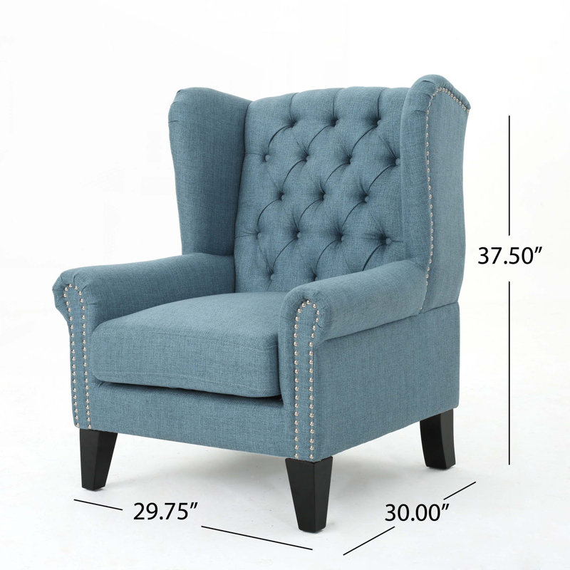 Fauteuil Tuft, Tissu bleu