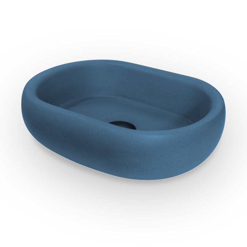Newterra Handmade Oval Vessel Bathroom Sink, Galaxy