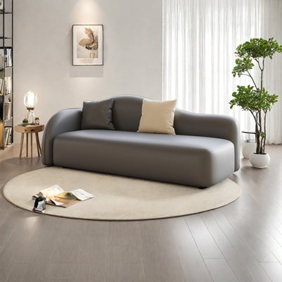 Ergonomic solid wood faux leather recliner
