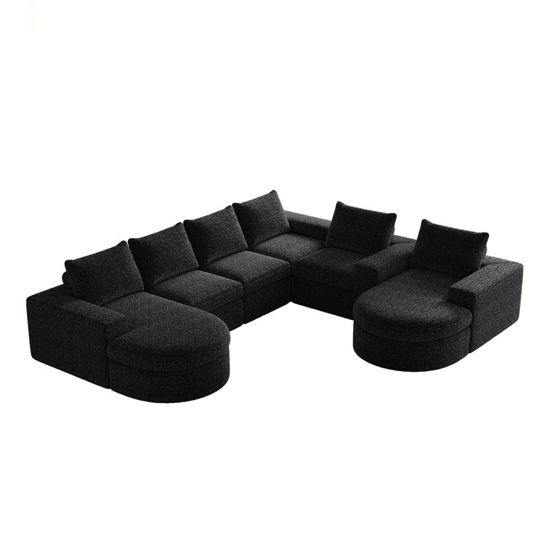 Canapé modulaire Chenille Cloud, Chenille noir