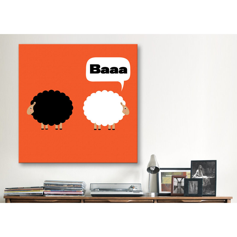 Nathan Baaa Sheep - reproduction sur toile, H 18 po x l 18 po x P 1,5 po
