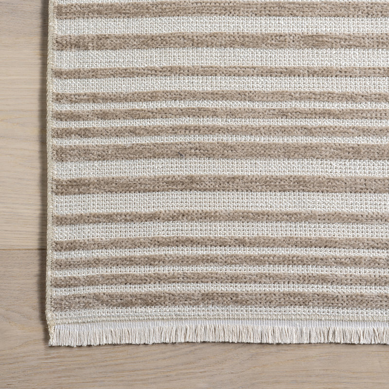Millicent Striped Machine Washable Area Rug, Runner 2'6" x 8'
