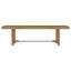Ensemble de table de salle à manger à rallonge 7 pièces avec finition sable et chaises à dossier en canne tressées à la main pour des réunions élégantes-429803309