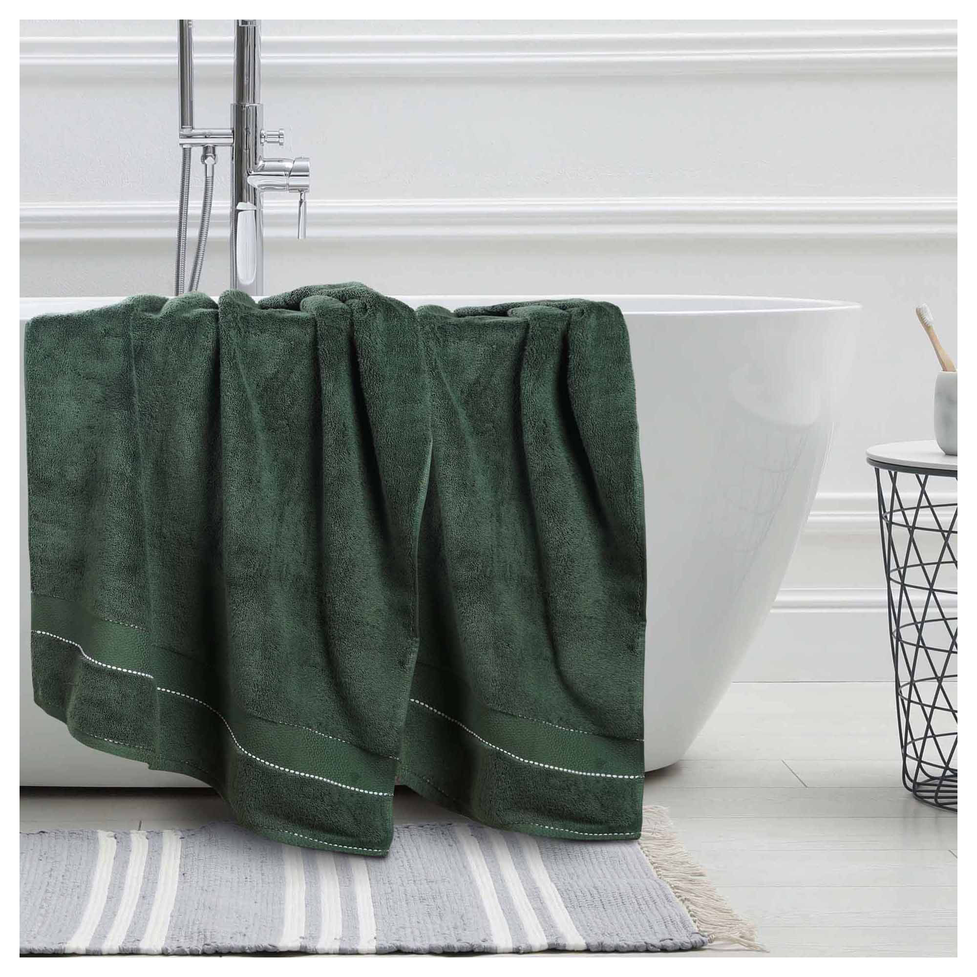 Abrianna Egyptian Giza Cotton Bath Sheet, Forest Green