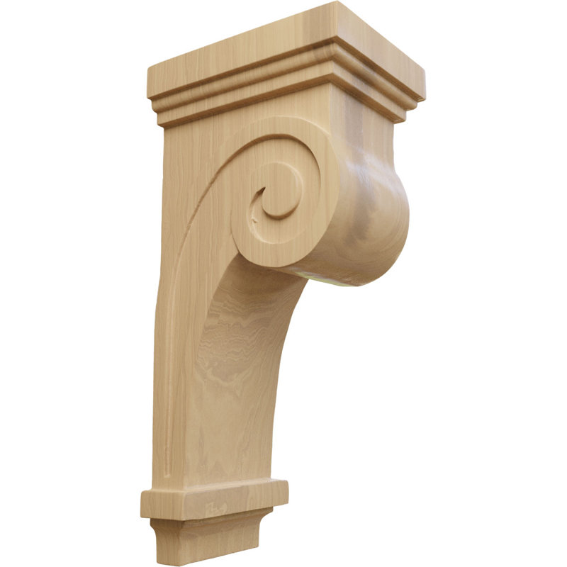Corbeau à volutes, Cerisier, H 12 po x l 4,50 po x P 5,63 po