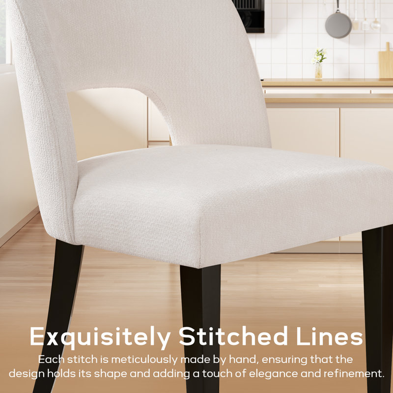 47cm H Upholstered Upholstered Back Side Chair, Beige