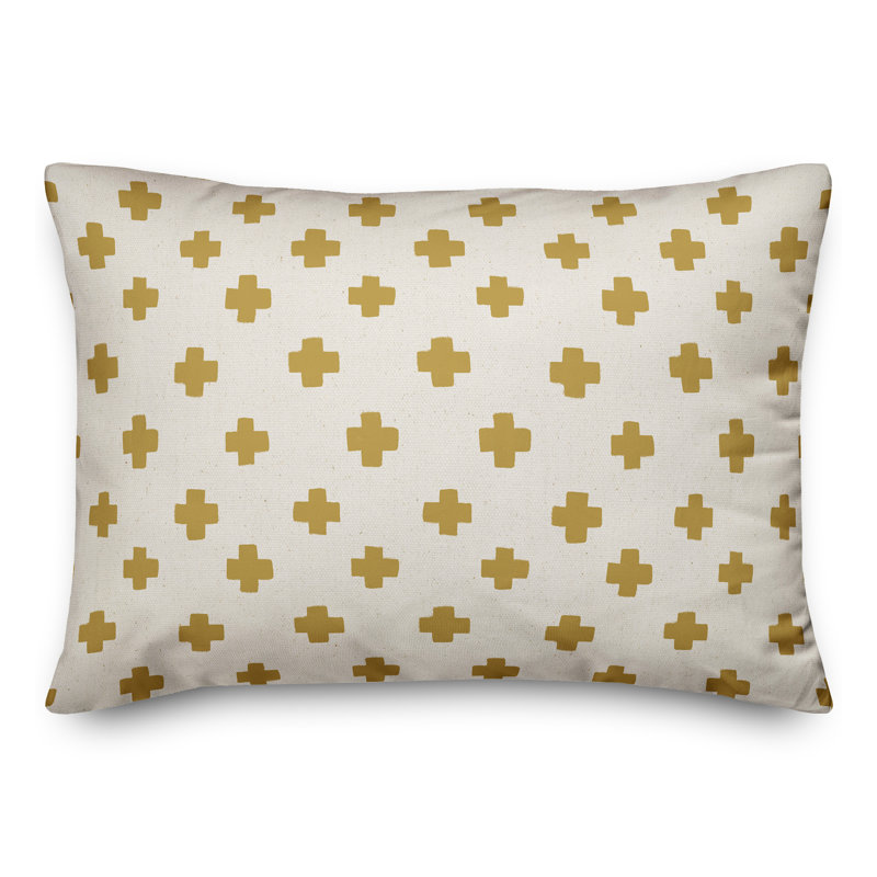 Swiss Cross 19 Outdoor Rectangular Pillow Cover & Insert, Yellow