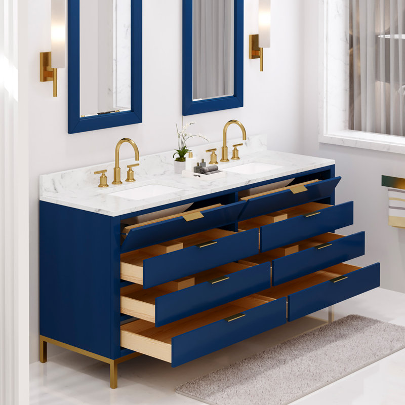 60'' W Double Vanity, 72", Monarch Blue