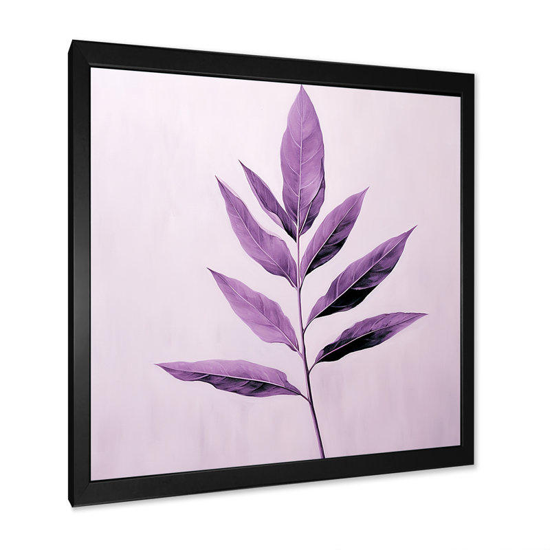 Mauve lavande mauve sur toile, Cadre simple noir, H 16 po x l 16 po x P 1 po