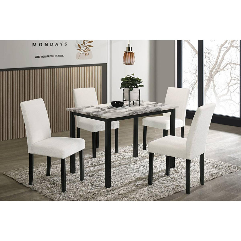 5pc Dining Set, White