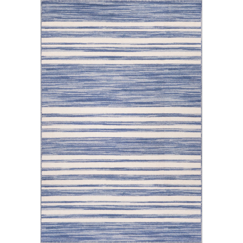 Ilae Coastal Striped Washable Rug, Rectangle 5' x 8'