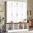 Versatile Hall Tree With 4 Hanging Hooks, Wood Grain Bench With Multiple Storage Space, Entryway Cabinet With Open Compartments For Living Room, Hallway, White