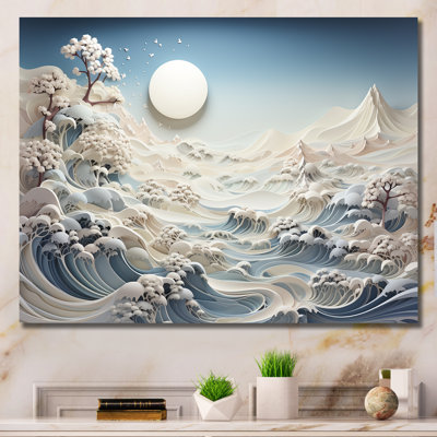 Abstrait Snowy Winter Mountains I - Paysage abstrait, art mural