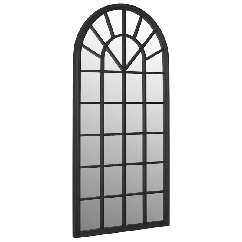 Morin Metal Flat Wall Mirror, Black