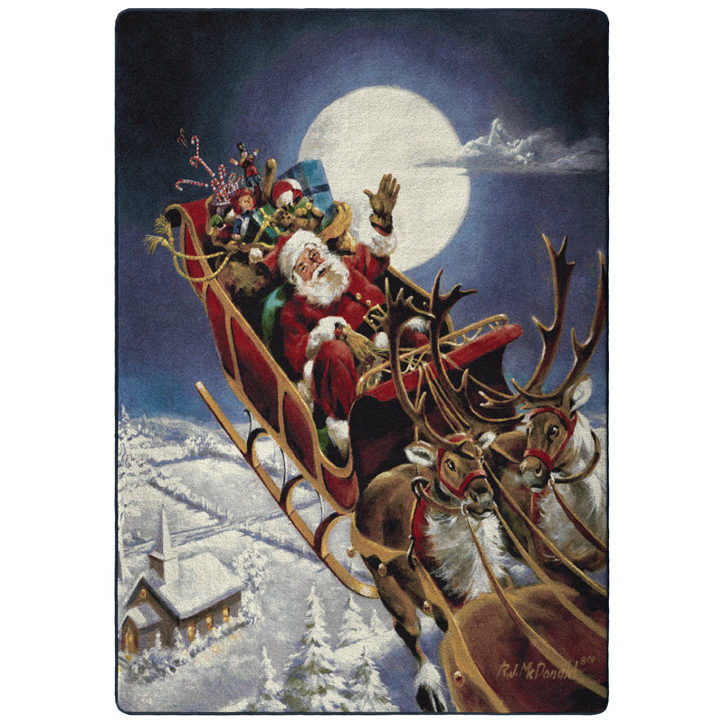 Leksi Santa's Big Night Area Rug, Rectangle 2'8" x 3'10"