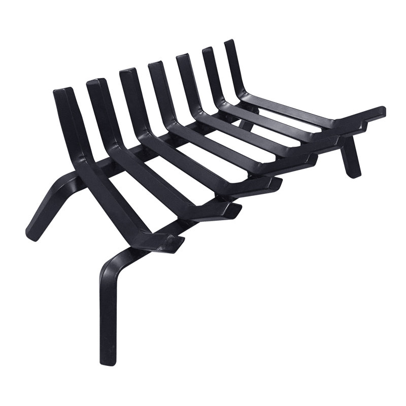 Grille de foyer en fer robuste, H 7,5 po x l 12,5 po x P 21 po