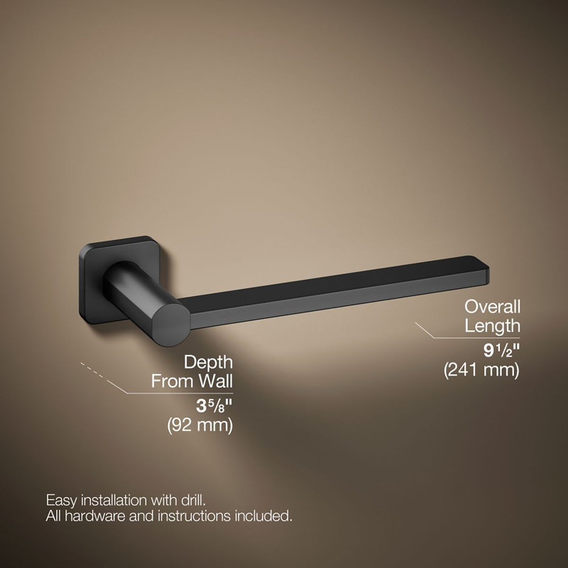 Parallel Towel Arm, Matte Black