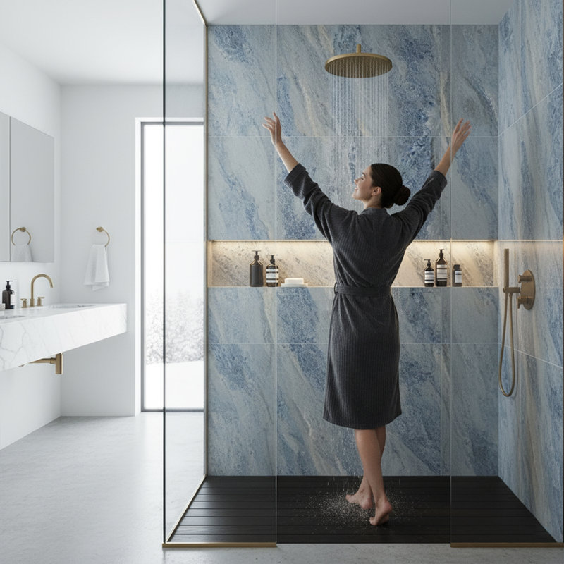 60"W x 32"D x 84"H - Azul Matte Shower Wall System (5-Piece)