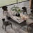 6 - Person Faux Marble Top Double Pedestal Dining Set-98245609